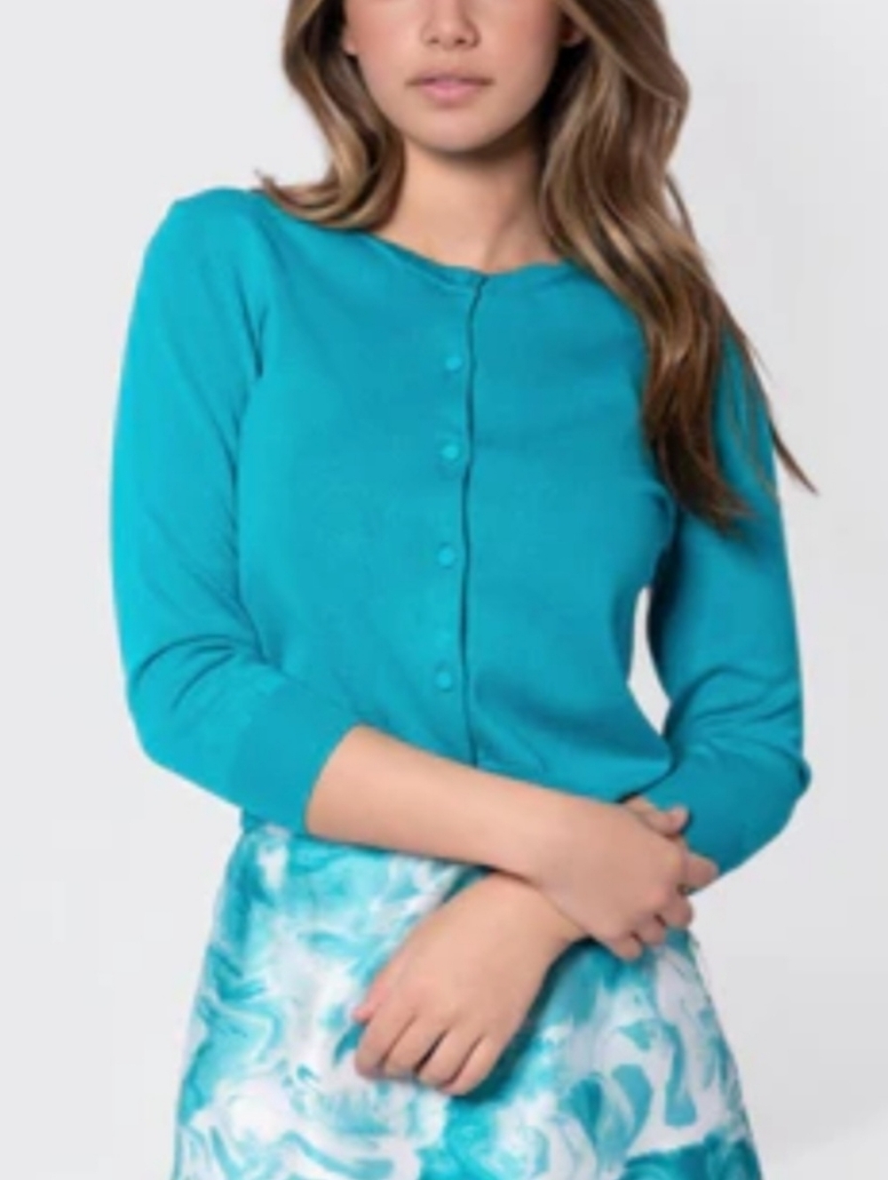 Nine West Women's Teal Button-Up Cardigan ~ Size Large